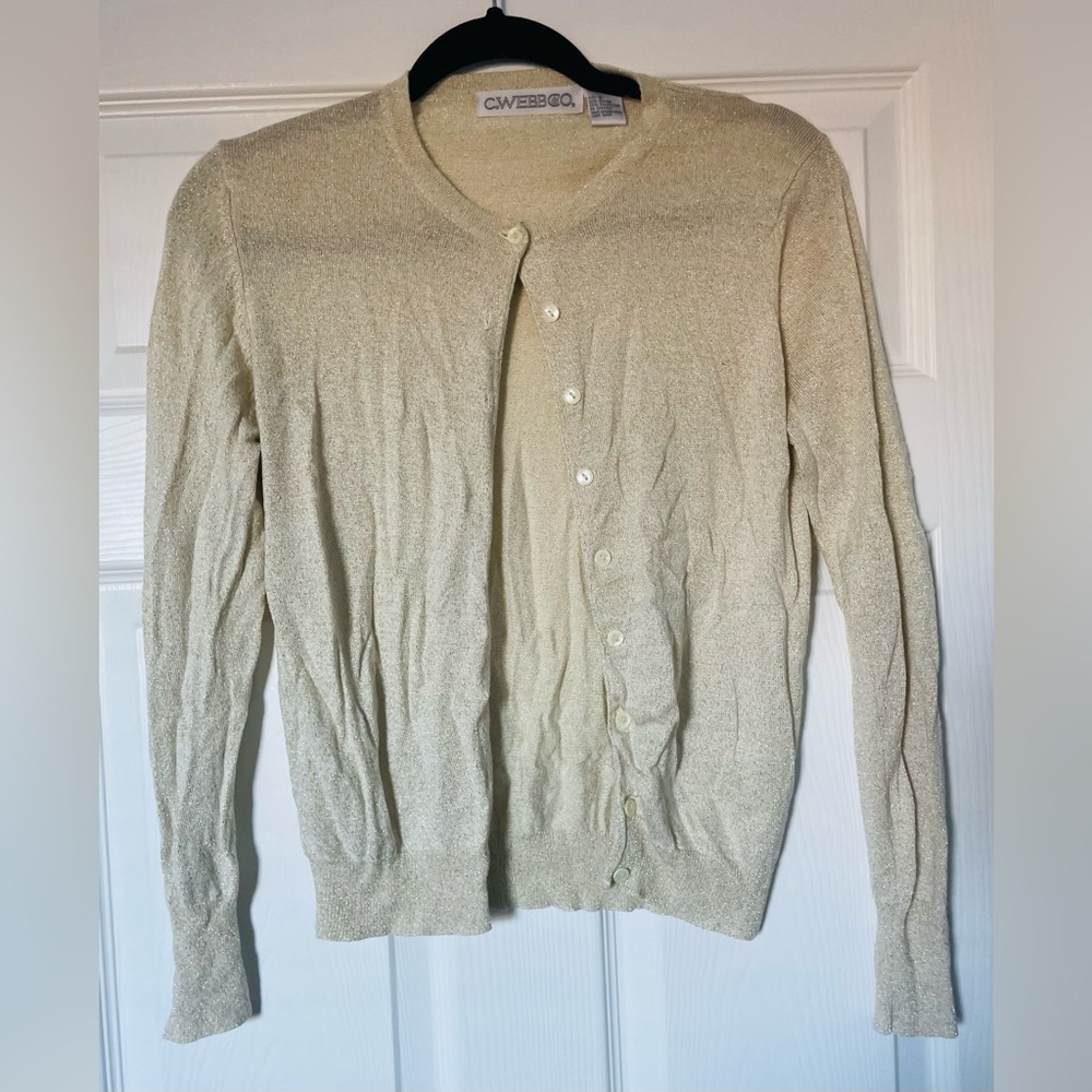 Gold Button-Up Cardigan
